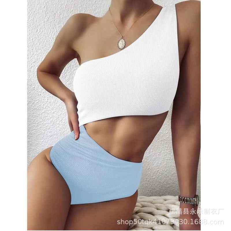 Triangle One-piece Bikini Hollow Out Vacation Swimsuit Women