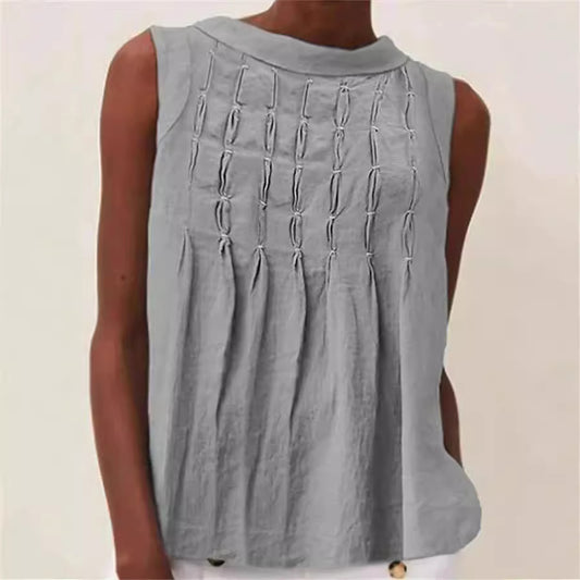 Women's Light Craft Pleated Short Sleeves Shirt