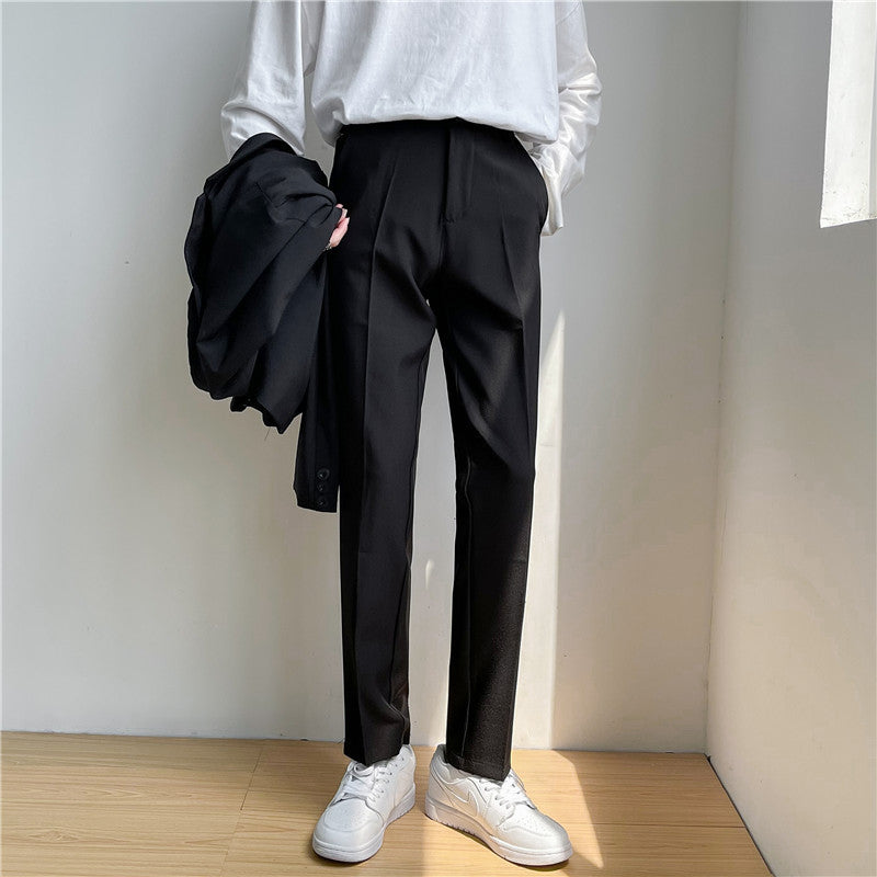 Men's Solid Color Straight Loose Casual Pants