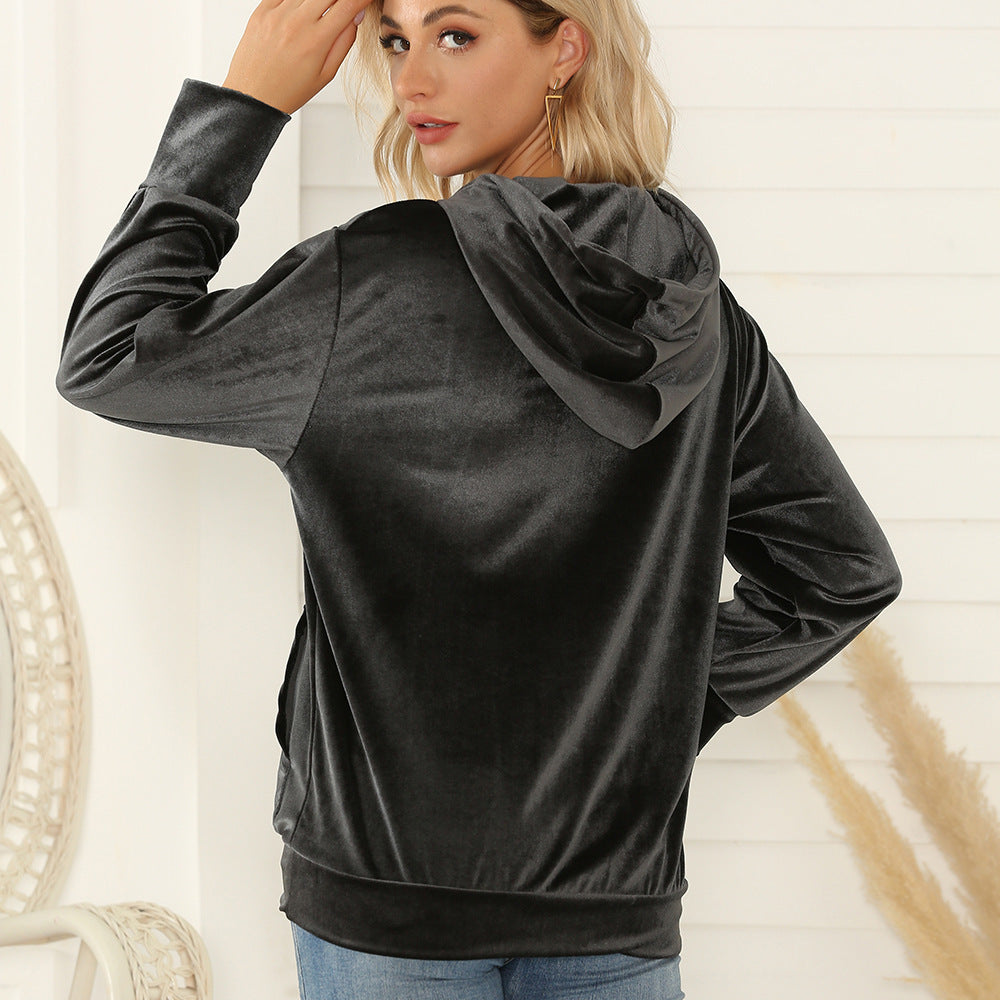 Sweater Fleece-lined Women's Pullover Hoodie