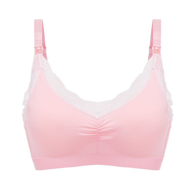 Pregnant Women's Small Lace Chest Cotton Nursing Bra Without Steel Ring