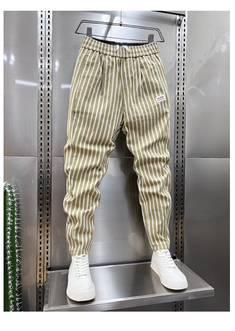 Men's Striped Pants Summer Thin Casual Slim Fit