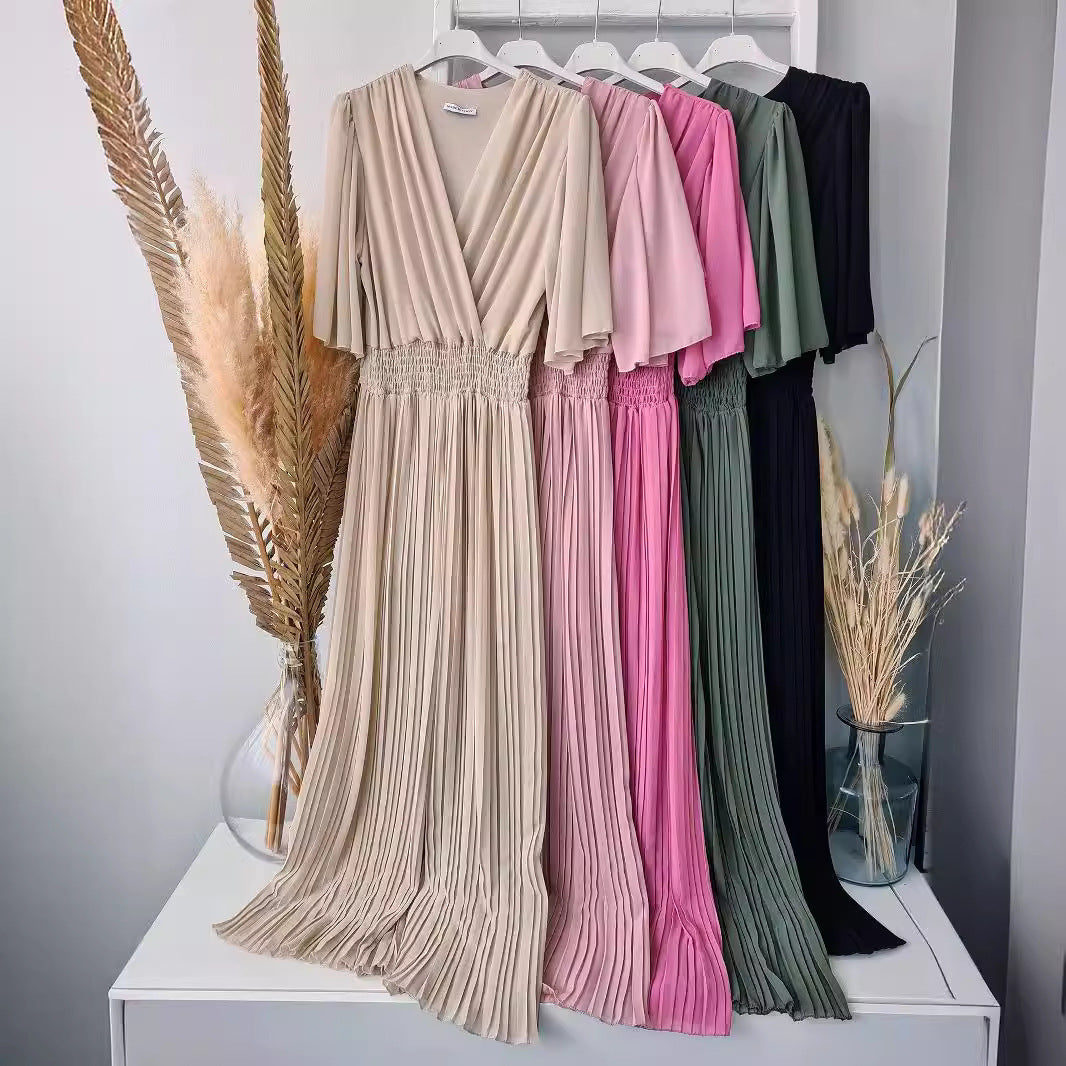 Wide Leg Pants V-neck Fitted Waist Jumpsuit Women's Wear Wish Independent Station Summer Hot
