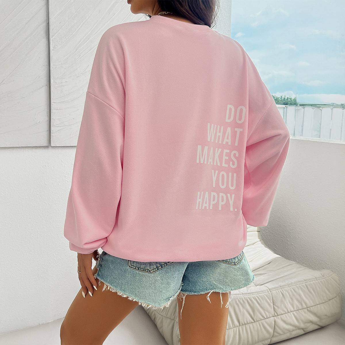 Casual Loose Style Long-sleeved Top Sweater