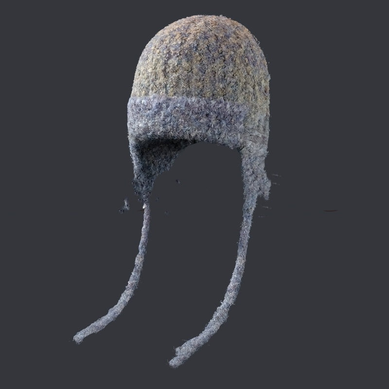 Knitted Lace-up Earmuffs Hat Women's Autumn And Winter Warm Face Small