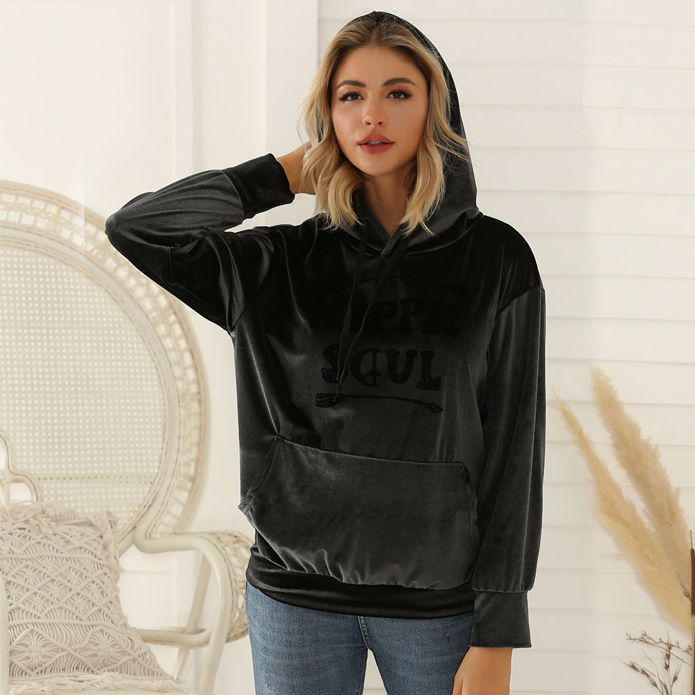 Sweater Fleece-lined Women's Pullover Hoodie