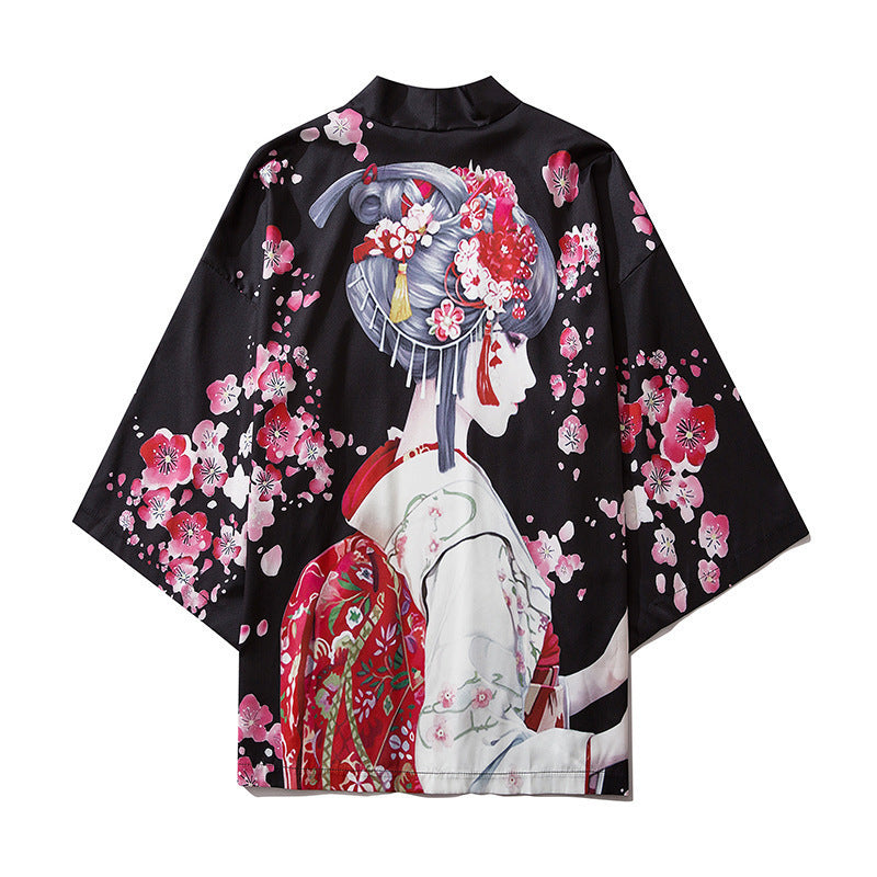 Japanese Style Ukiyo-e Sea Carp Creative Robe For Men