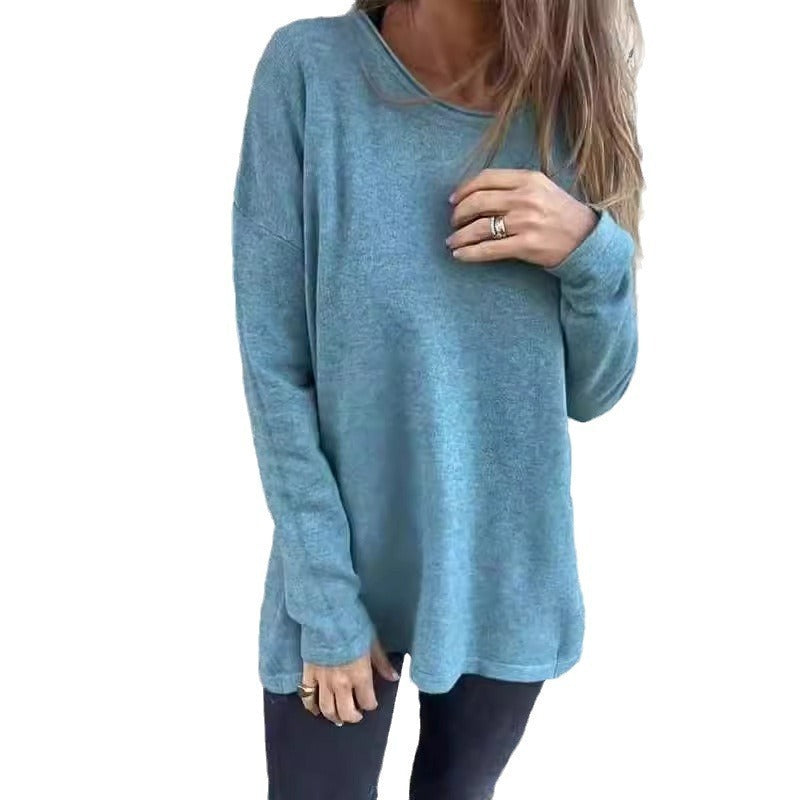 Women's Round Neck Long Sleeve T-shirt Top
