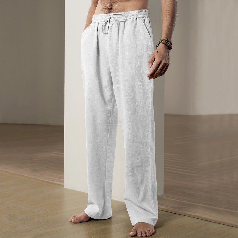 Simple Fashion Solid Color Casual Straight Pants Men