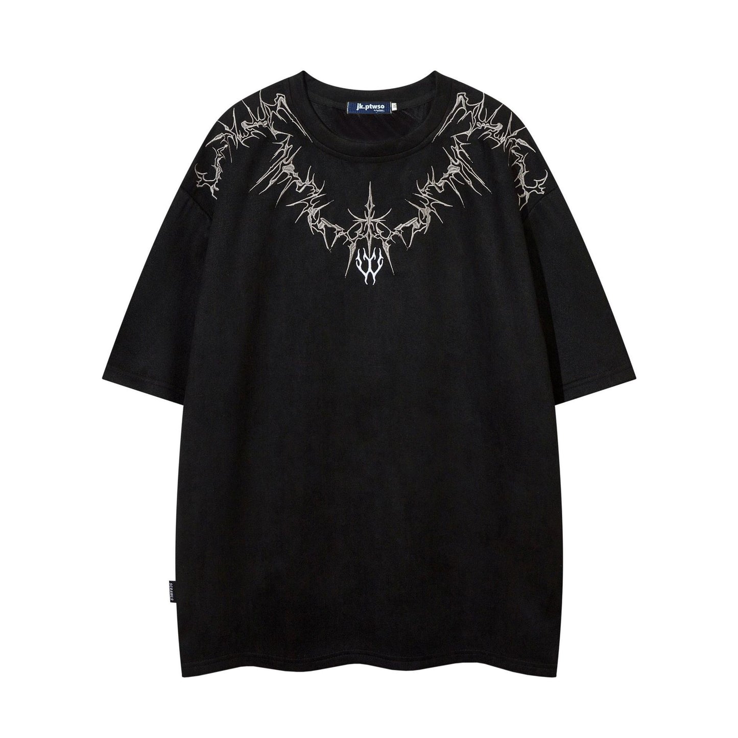 Summer New Dark Thorns Heavy Embroidered Short Sleeve