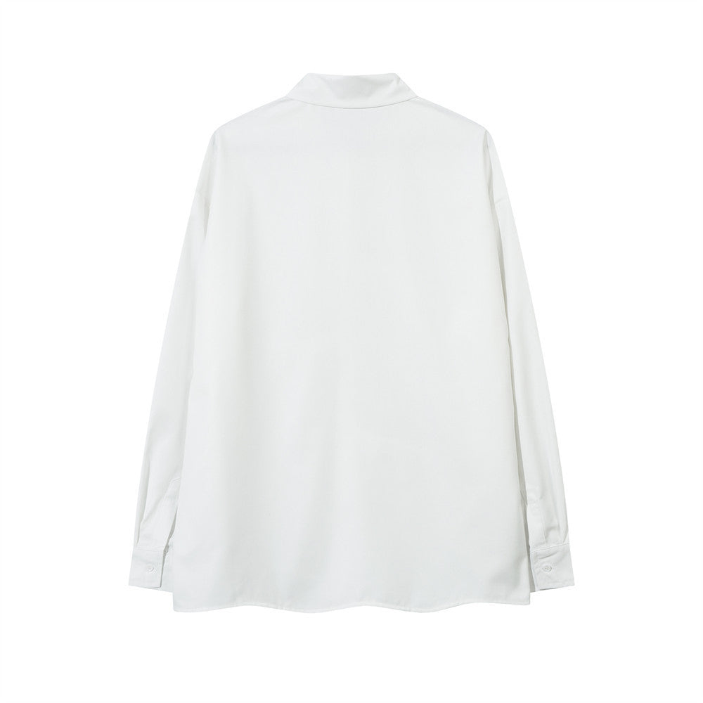 Irregular Pleated Long-sleeved Shirt For Men, Handsome And Loose