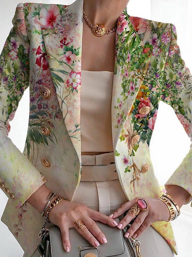 Women's Clothing Fashion Printed Suit Slim Fit