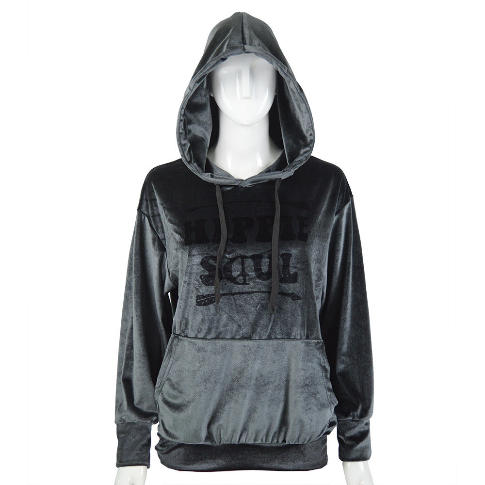 Sweater Fleece-lined Women's Pullover Hoodie