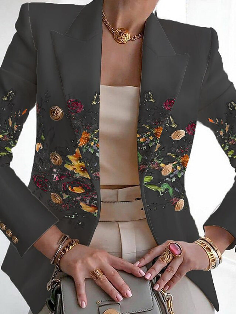 Women's Clothing Fashion Printed Suit Slim Fit
