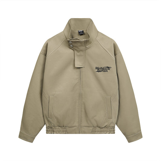 American-style Simple Embroidered Letter Workwear Jacket Fashion Brand Men