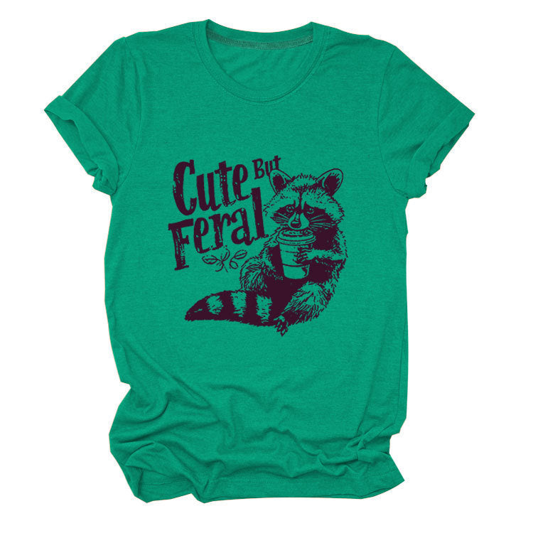 Guoli Printed Personality Round Neck Women's T-shirt