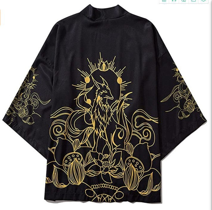 Japanese Style Ukiyo-e Sea Carp Creative Robe For Men