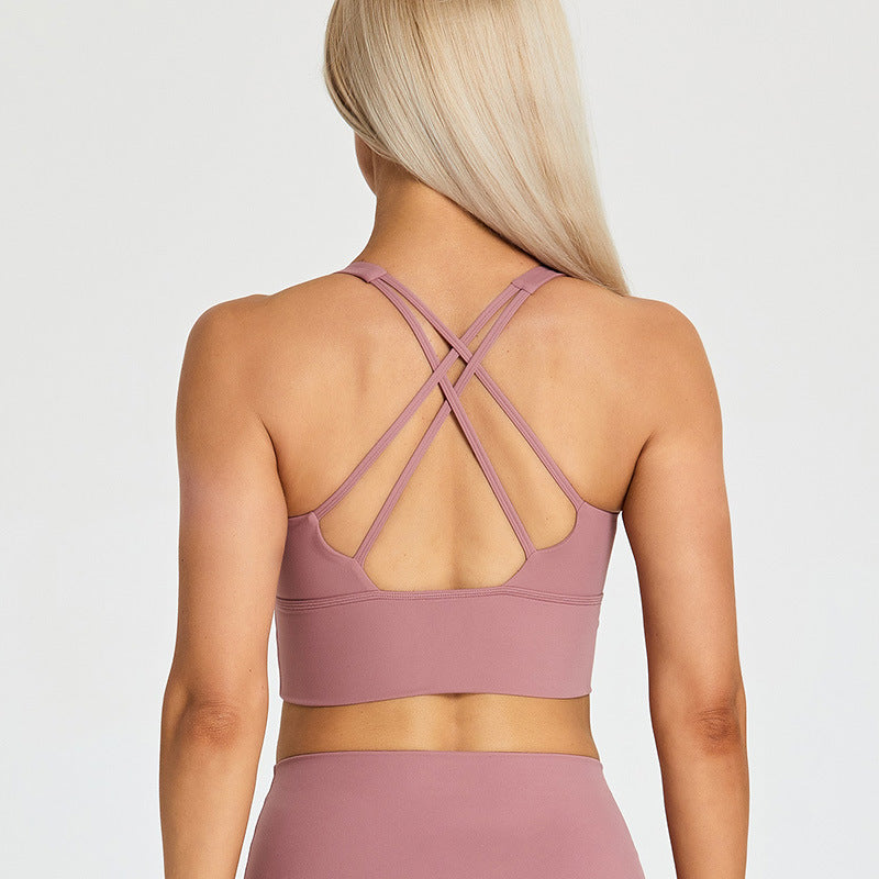 Fitness Bra With Chest Pad Cross Beauty Back Exercise Underwear