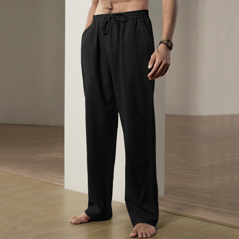 Simple Fashion Solid Color Casual Straight Pants Men