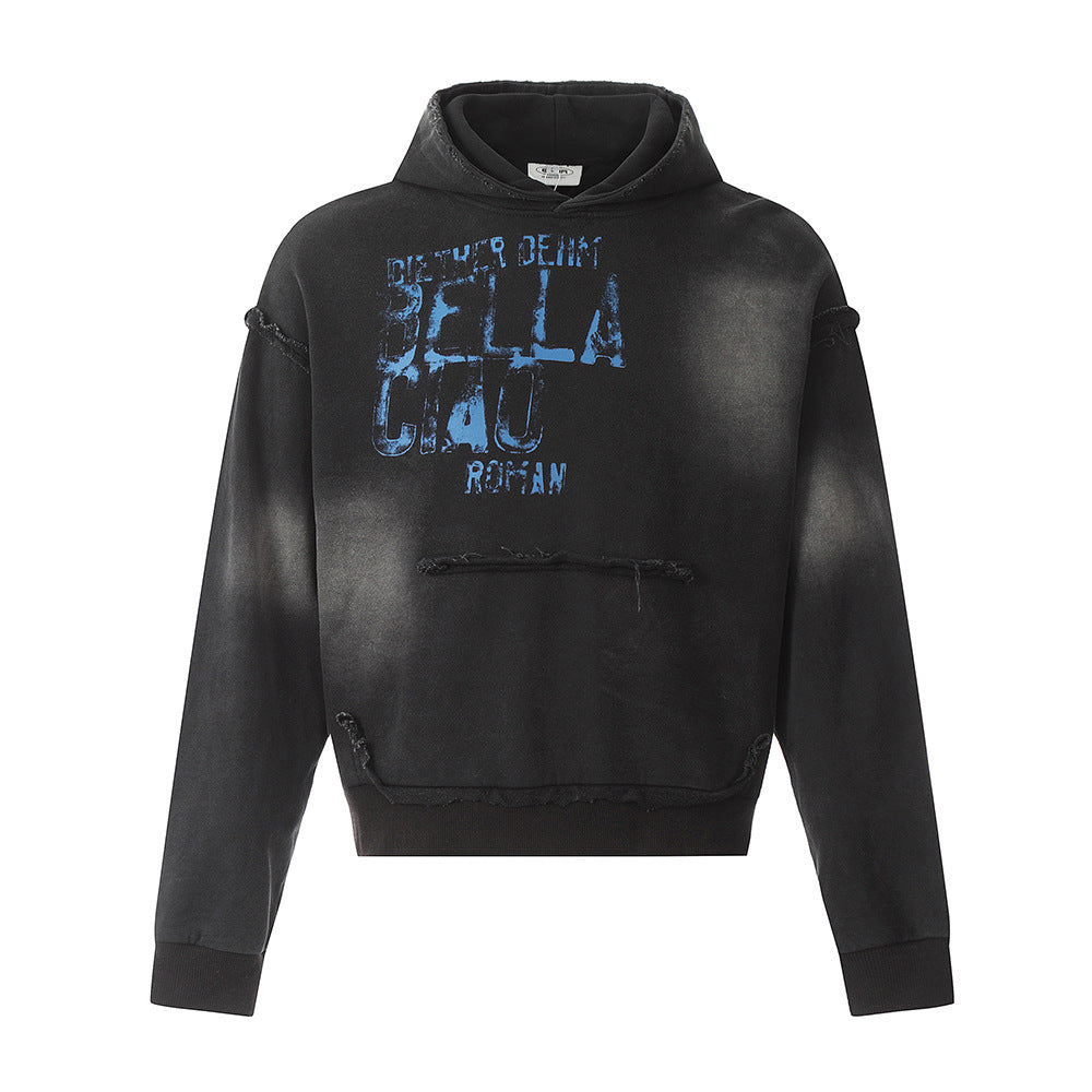 Spray Painting Old Dirty Sweater For Men