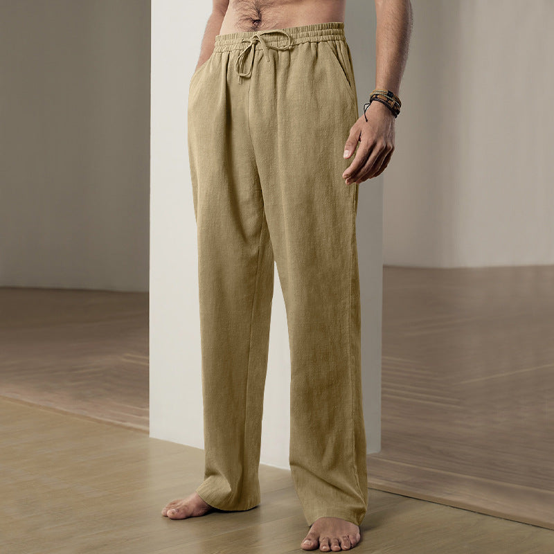 Simple Fashion Solid Color Casual Straight Pants Men