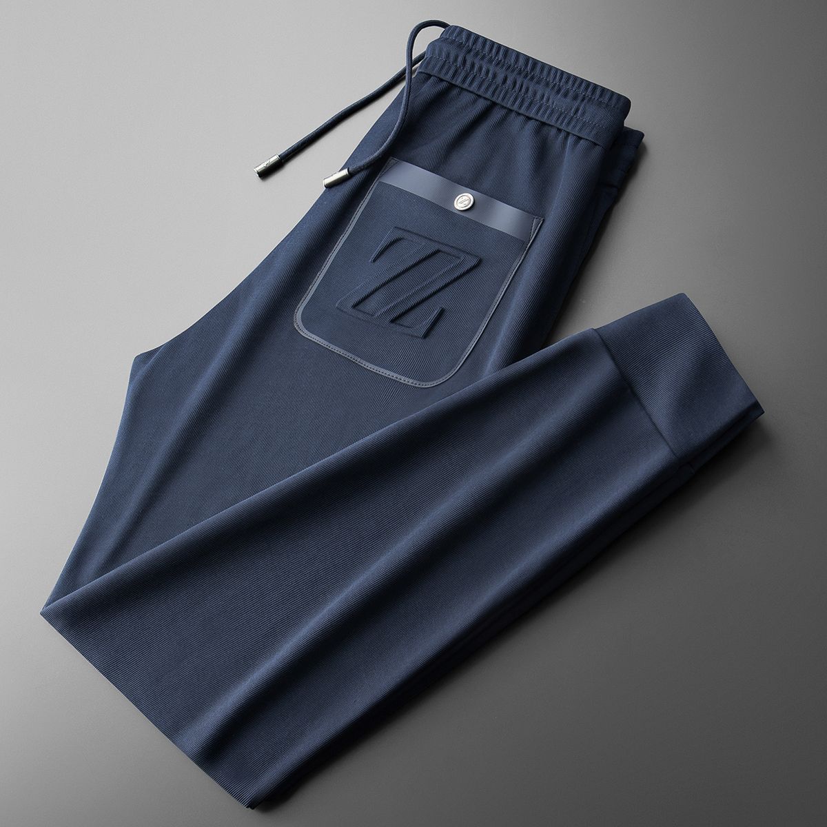 Embroidered Sports Style With Letters Casual Pants Men's Thin