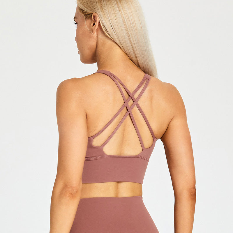 Fitness Bra With Chest Pad Cross Beauty Back Exercise Underwear