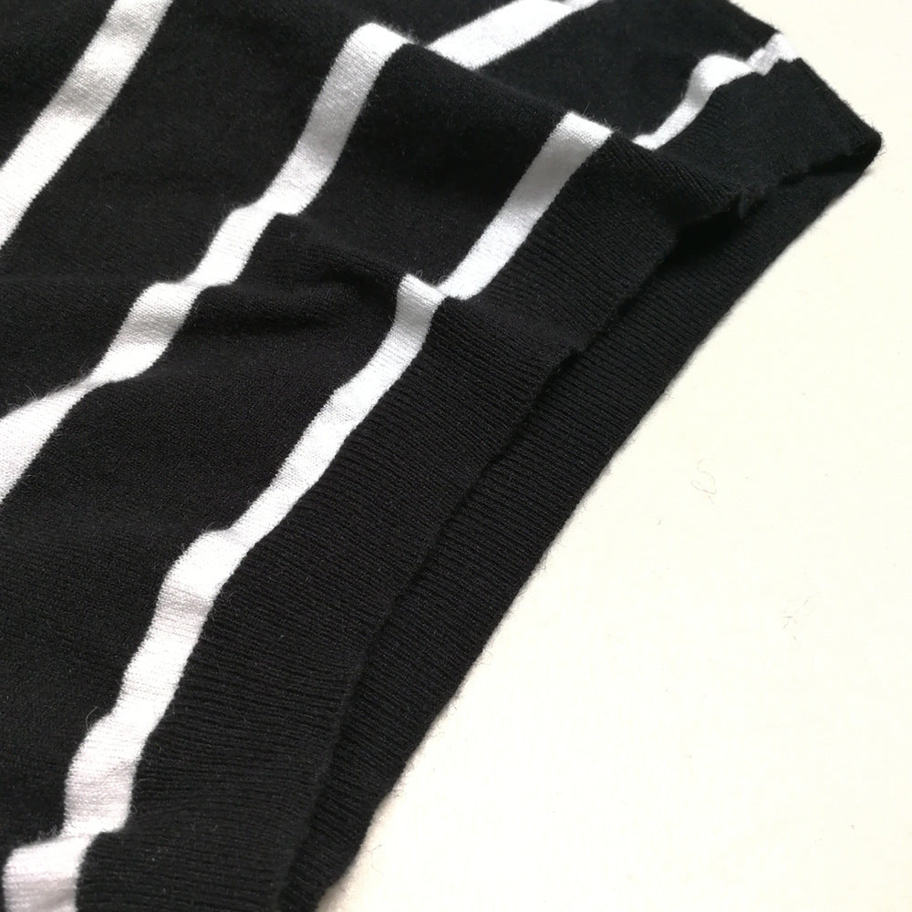 Women's Long Sleeve Pullover Top Striped Ruffles