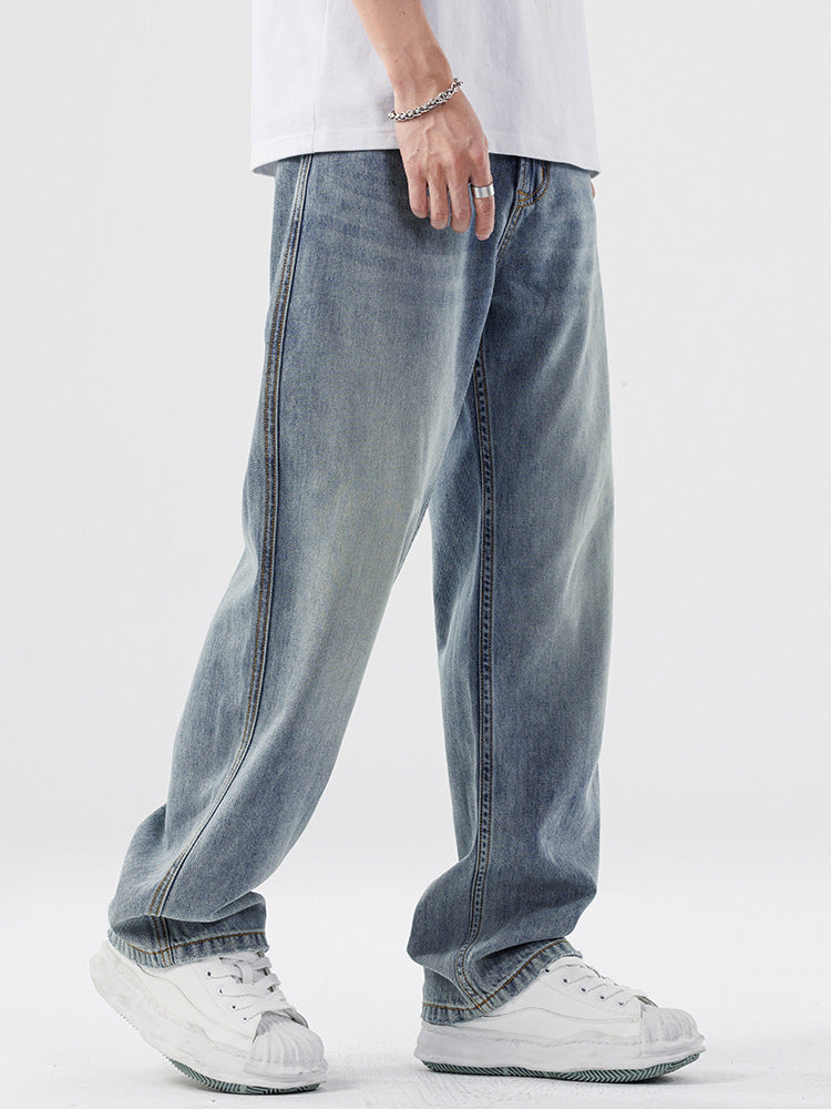 Men's Casual All-matching Baggy Straight Trousers