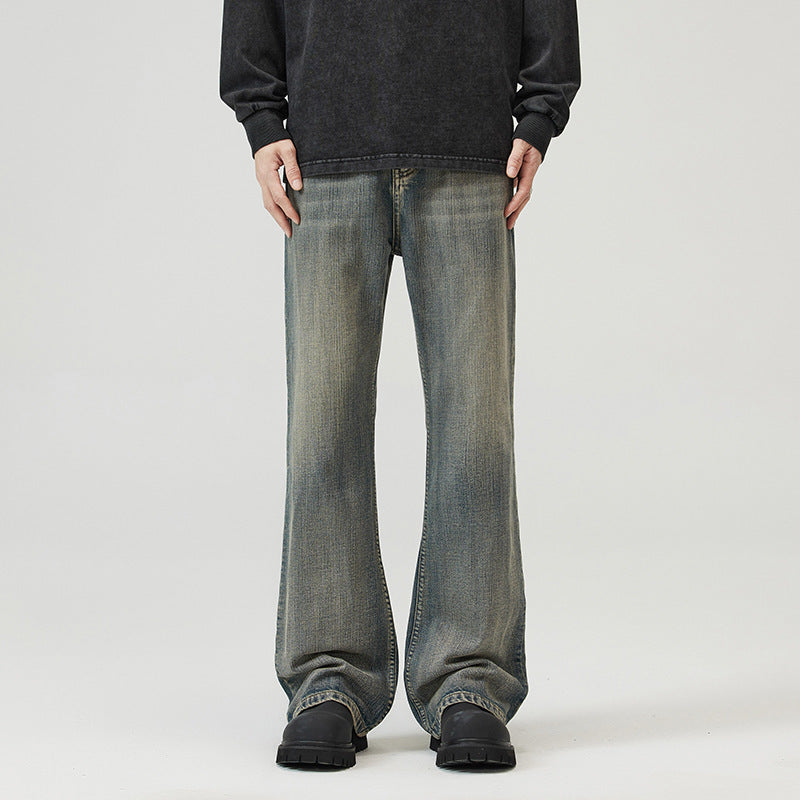 American Retro Heavy Industry Washed Bootcut Trousers