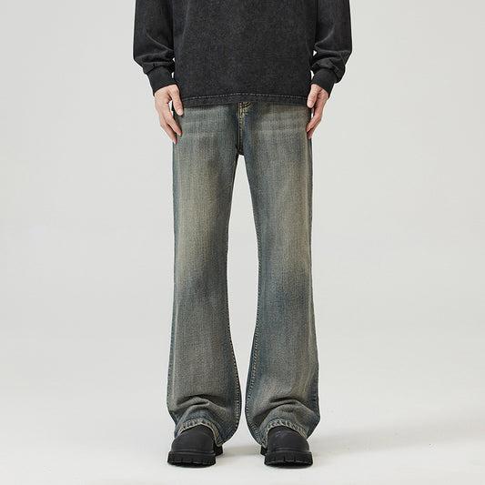 American Retro Heavy Industry Washed Bootcut Trousers