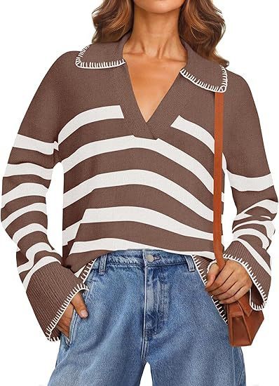Women's V-neck Pullover Leisure Knitted Top