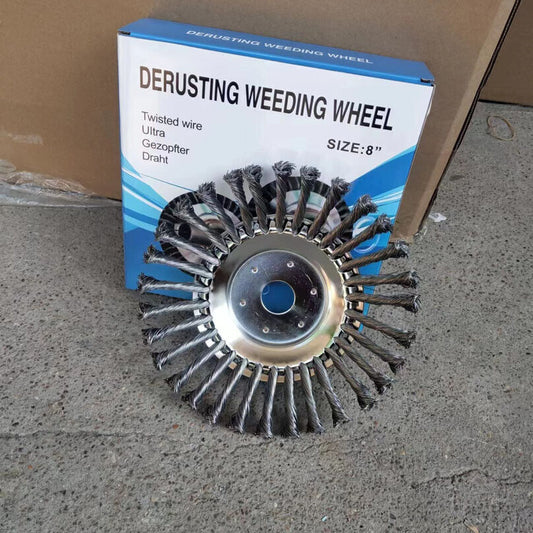 8-Inch Grass Strimmer Head Trimmer Brush Steel Wire Wheel Garden Weed Trimmer