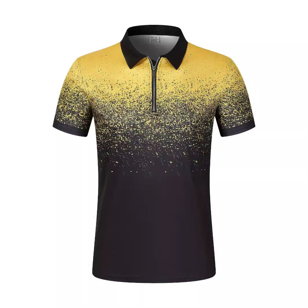 Men's Printed Broken Point Polo Shirt