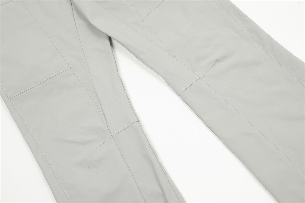 Men's Solid Color Loose Pockets Decorative Trousers