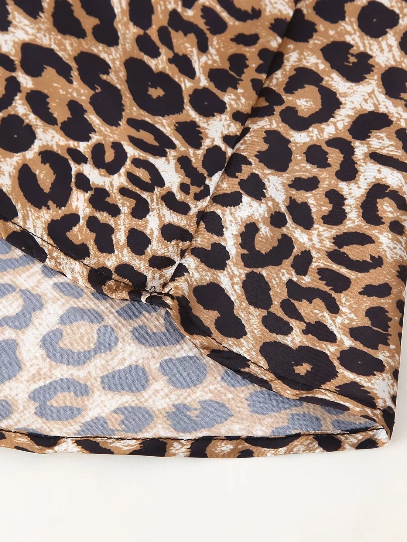 Women's Leopard Print Halter Silk Satin Dress