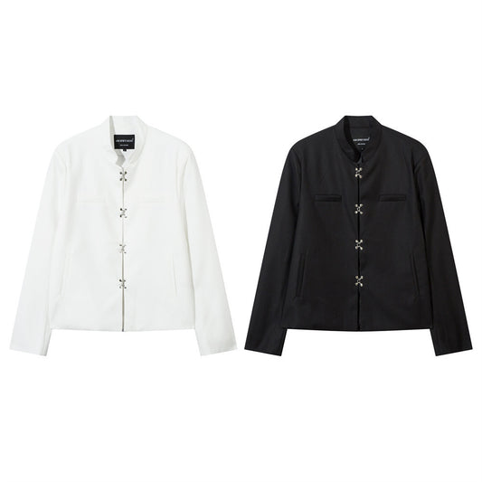 Chinese Style Stand Collar Casual Suit Jacket Men