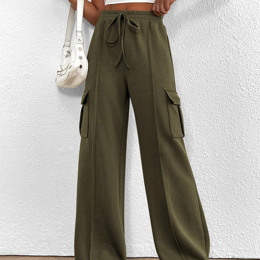 Women's Drawstring Elastic Waist Tooling Sweatpants Drawstring