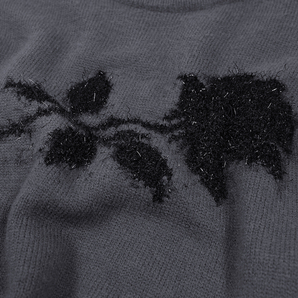 Fashion Personality Rose Loose Sweater Men