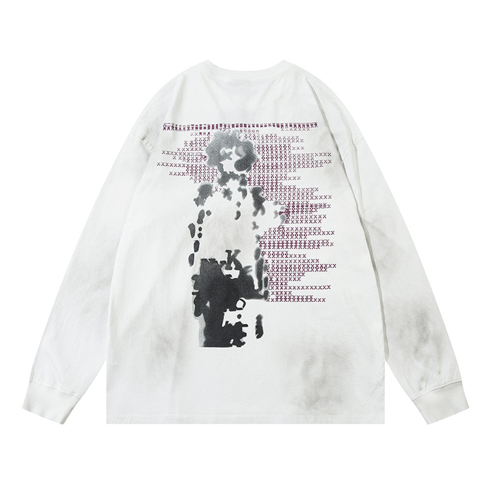 Abstract Graffiti Long-sleeved T-shirt Men's Hip Hop Tide