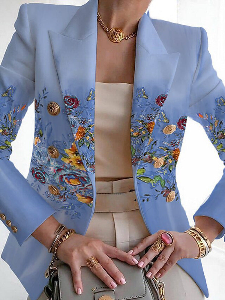 Women's Clothing Fashion Printed Suit Slim Fit