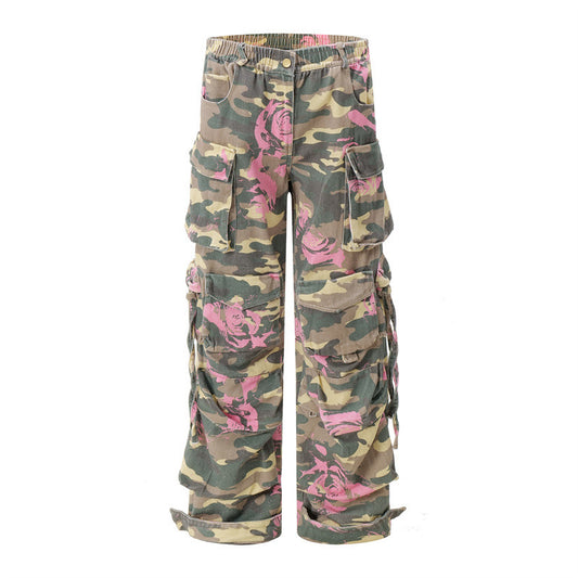 American Retro Multi-pocket Camouflage Cargo Pants