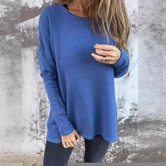 Women's Round Neck Long Sleeve T-shirt Top