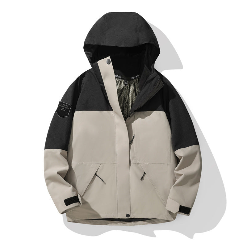 Men's And Women's Fall Winter Coat Removable Liner Adhesive Waterproof Two-piece Set