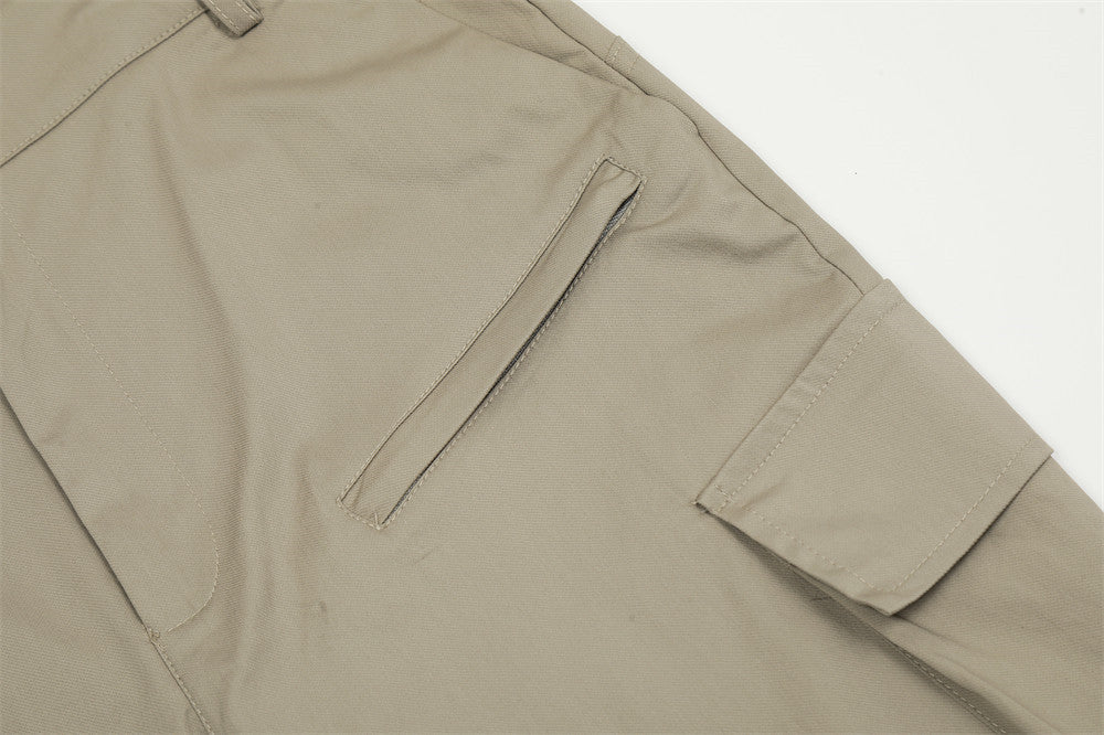 Men's Multi-pocket Straight Pleated Paratrooper Pants Overalls