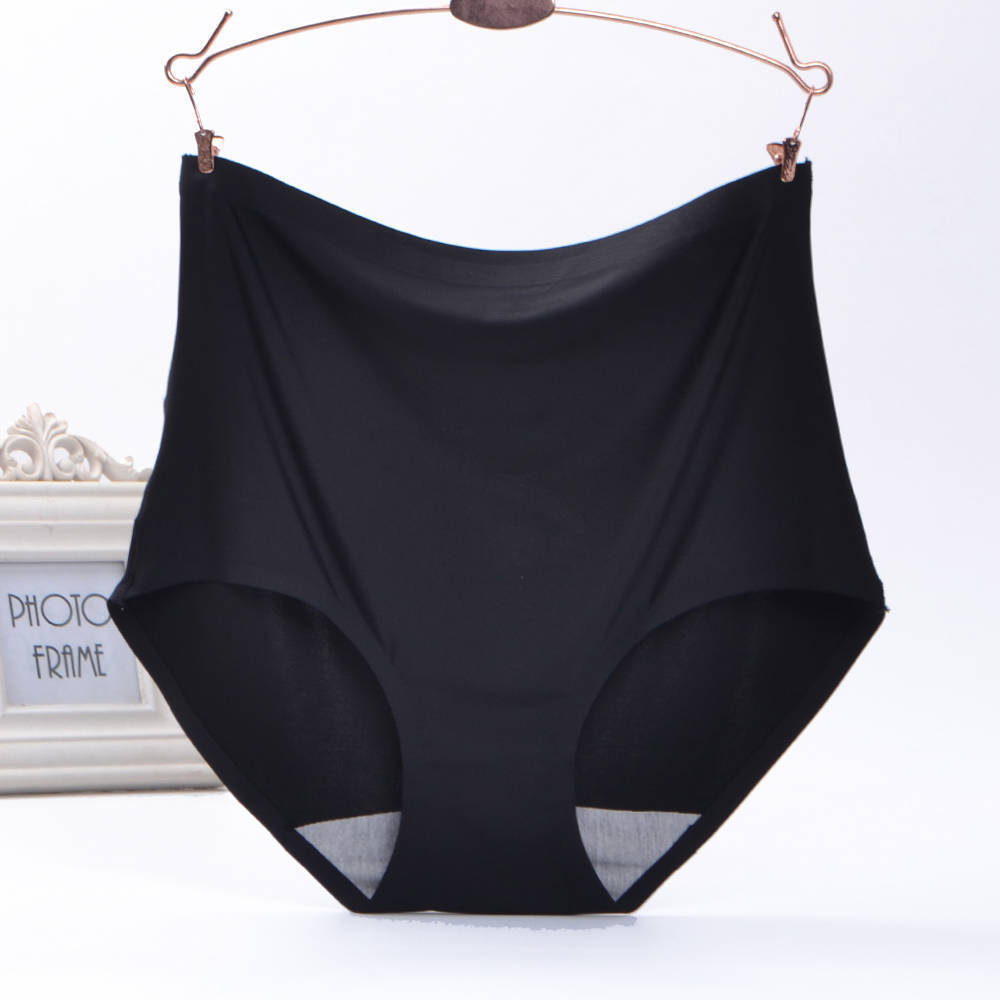 High Waist Ice Silk Women's Seamless Purified Cotton Crotch Belly Contracting Briefs