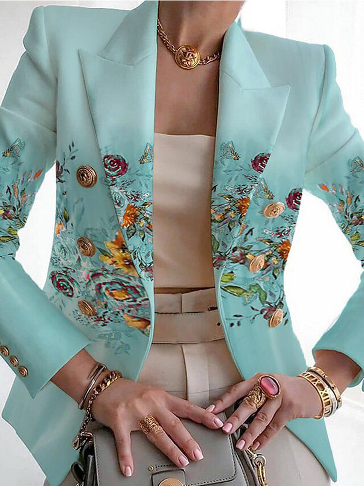 Women's Clothing Fashion Printed Suit Slim Fit
