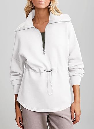 Women's Super Plus Size Sweatshirt Half Zipper Drawstring