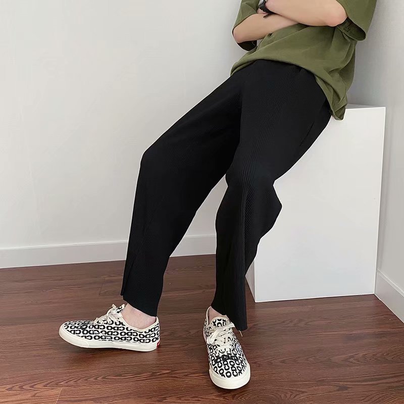 Casual Pleated Straight Hong Kong Style Thin Wide-leg Pants