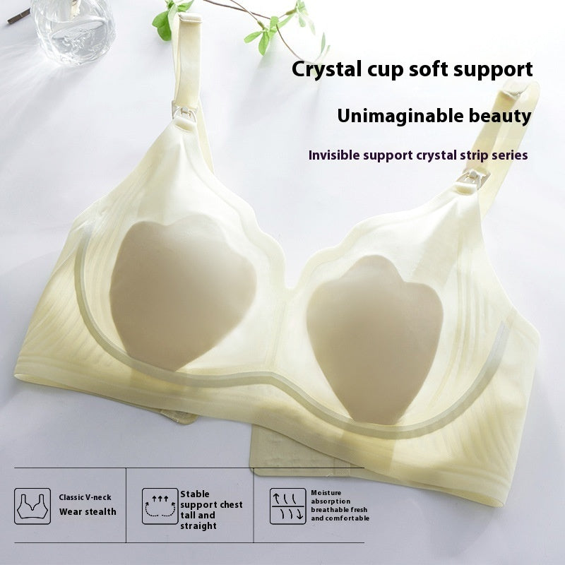 Pregnant Thin Seamless Underwear Women's Wireless Lace Bra